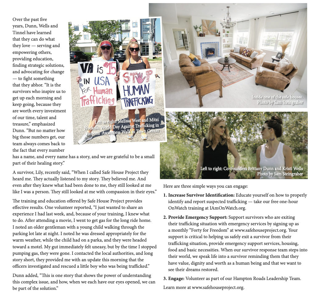 Safe House Project Featured in Cavalier Coast Neighbors Magazine